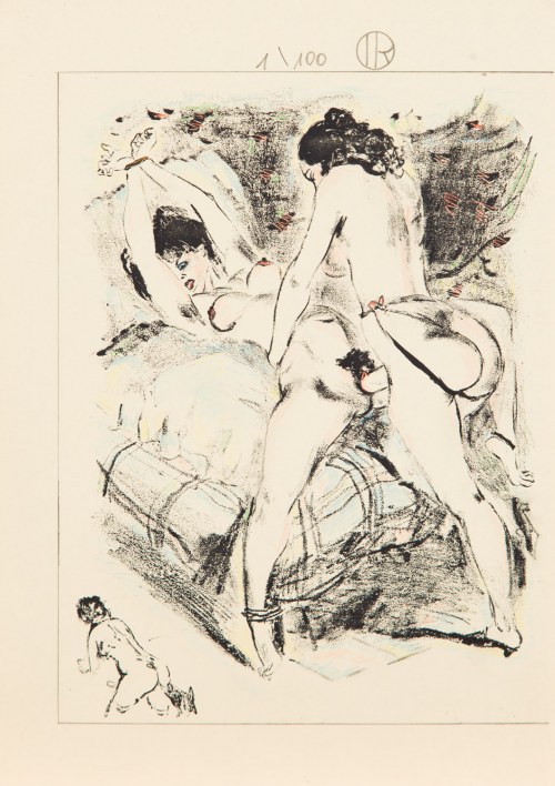 Scena erotyczna z dwiema kobietami, ca. 1940, Louis Berthomme-Saint-André