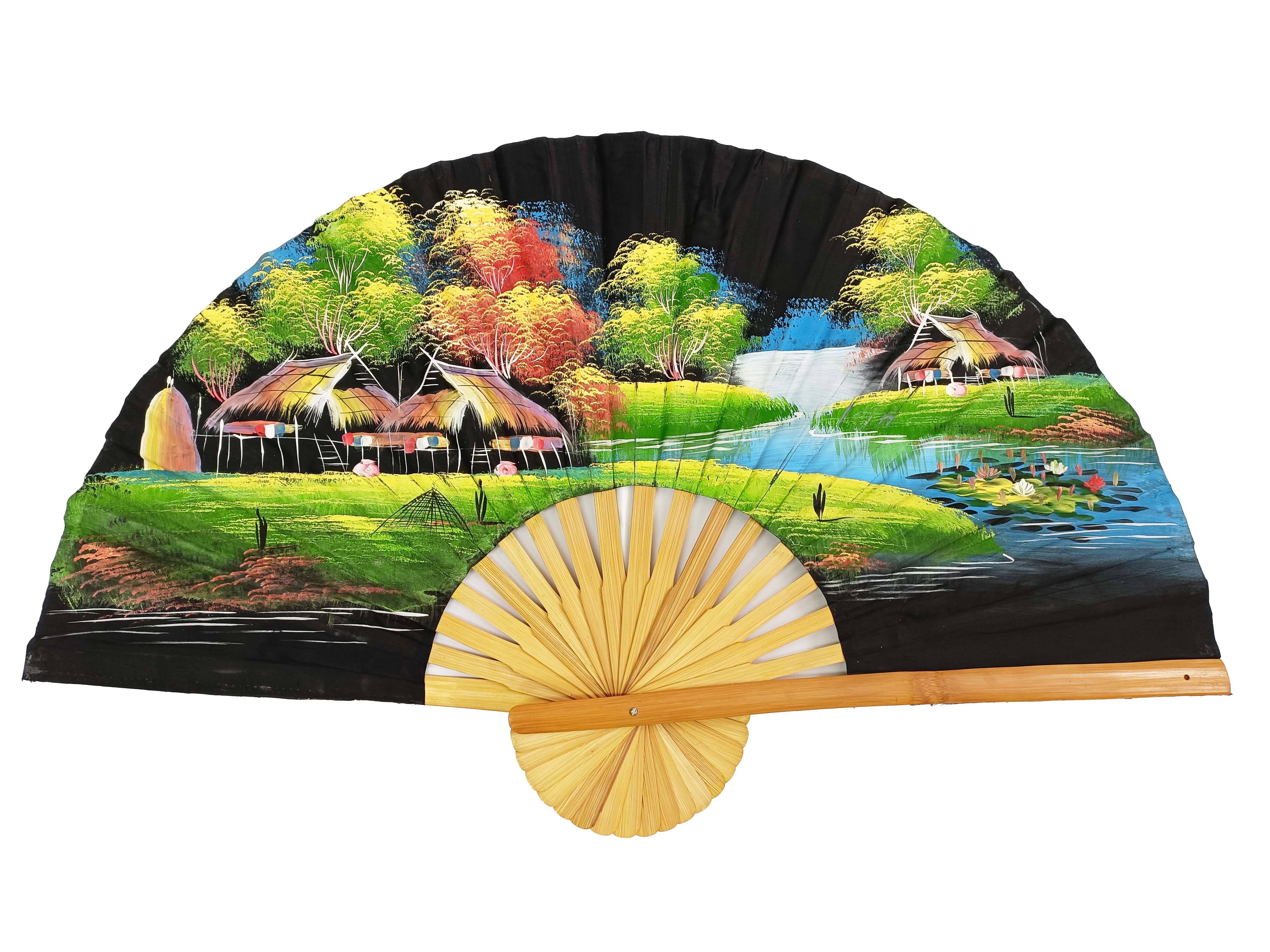 Decorative hand-painted wall fan, Thailand (?) - Online auction / Online  bidding - Price - OneBid, image size:4624x3468