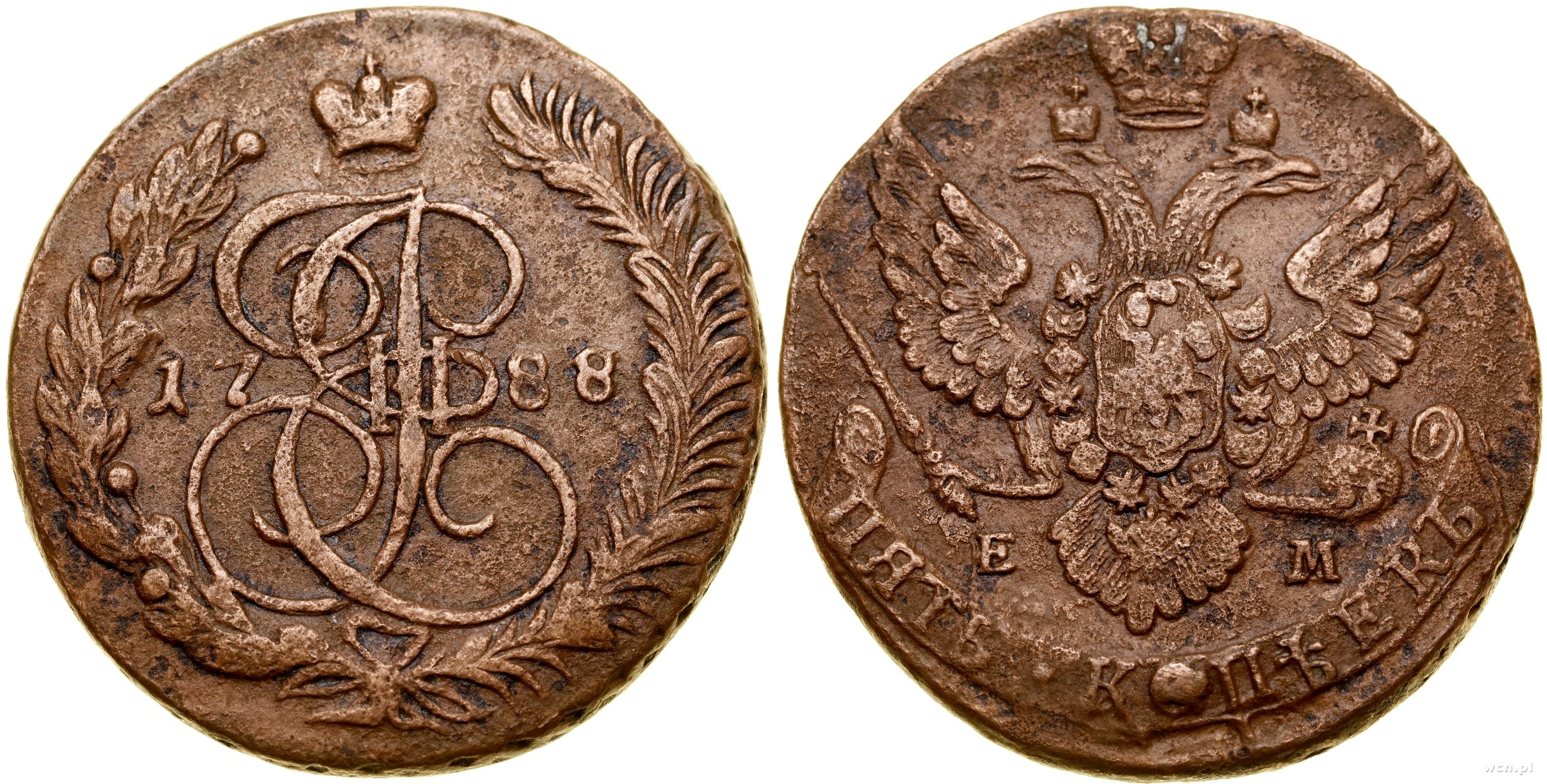 Russia, 5 kopecks, 1788 EM, Yekaterinburg - Online auction / Online ...