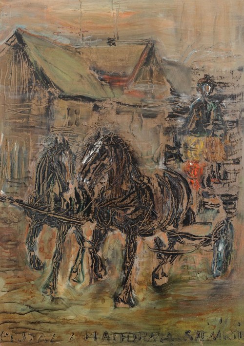 PEJZAŻ Z PLATFORMĄ, 1966, Kazimierz Szemioth