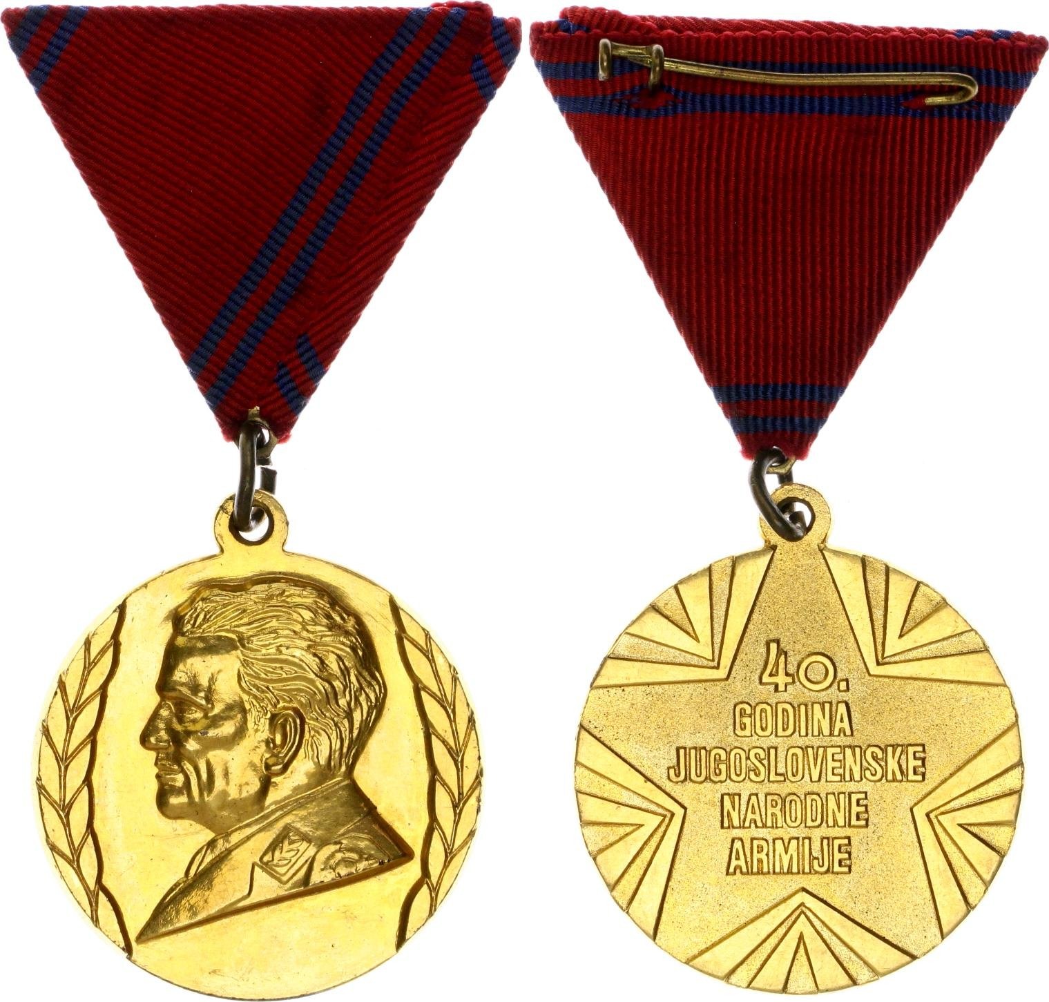 Yugoslavia Medal 40 Years Of Yugoslav People's Army 1981 - Aukcja 