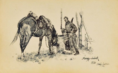 Pojenie konia, 1939, Ludwik Maciąg