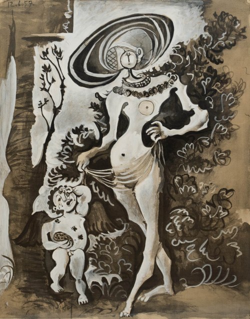 Venus et L'amour voleur de miel (d'après Cranach l'Ancien)', Pablo Picasso