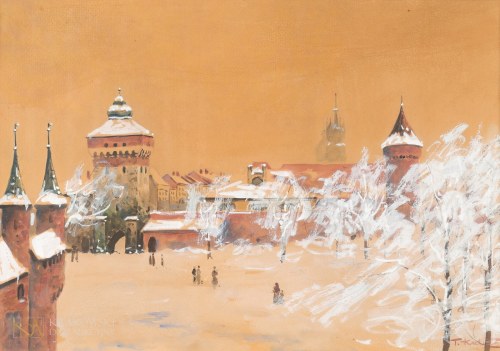 "Kraków - widok na Bramę Floriańską", Tadeusz Kaleta