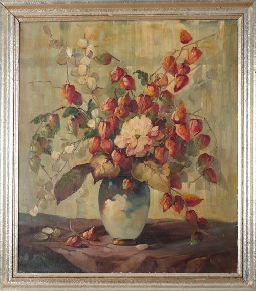 "Martwa natura z miechunką", Hedwig Petermann