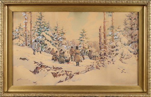 "Polowanie na dzika", Stanisław Gibiński