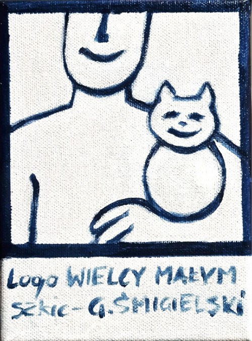Logo WIELCY MAŁYM - szkic , 2023, Grzegorz Śmigielski