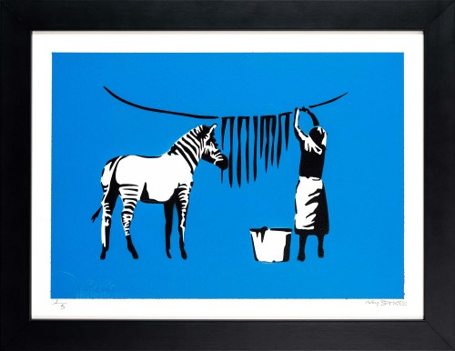 Banksy. Zebra Wash Blue, 2019, Not Banksy