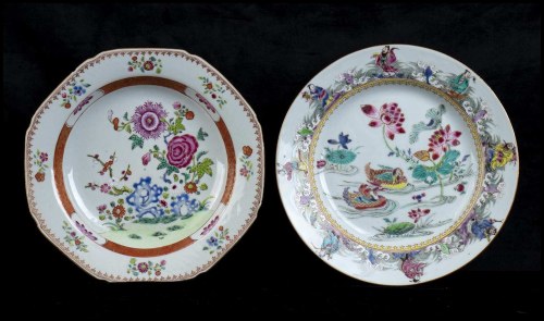 dynastia Qing, połowa XVIII wieku, DWA PORCELANOWE NACZYNIA "FAMILLE ROSE" Chiny