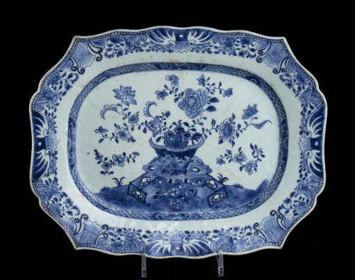 dynastia Qing, XVIII-XIX wiek, Niebiesko-Biała Porcelanowa Taca Chiny
