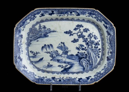 dynastia Qing, druga połowa XVIII wieku, Niebiesko-Biała Porcelanowa Taca Chiny