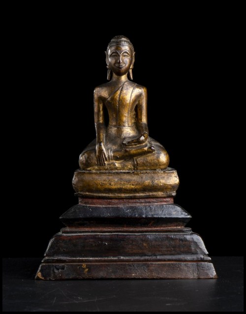 19th century, A Lacquered Wood Buddha Thailand