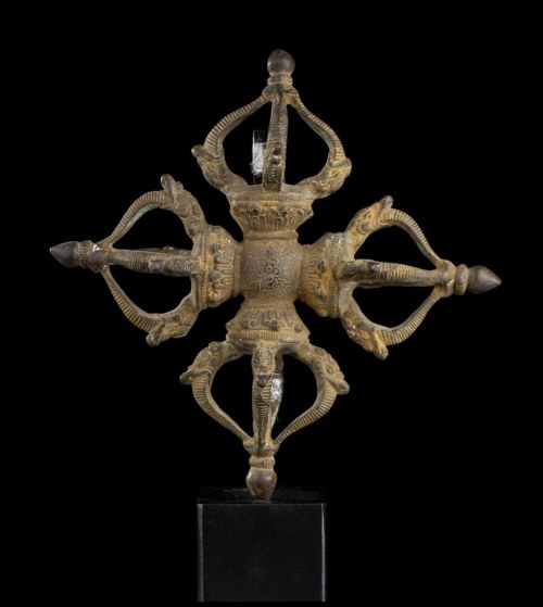 20th century, 239. A BRONZE DOUBLE VAJRA Bhutan