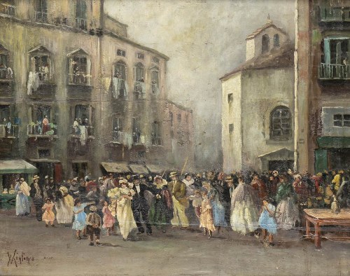 1858-1938), Przyjęcie weselne, Vincenzo Migliaro