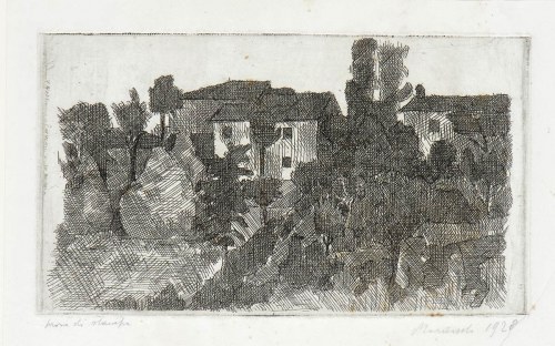 1890 - 1964), Il Poggio di sera (recto), Il Poggio al mattino (verso), 1928, Giorgio Morandi