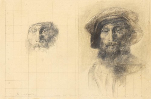 1935 - Modica, 2018), Study for portraits, 1976, Piero Guccione
