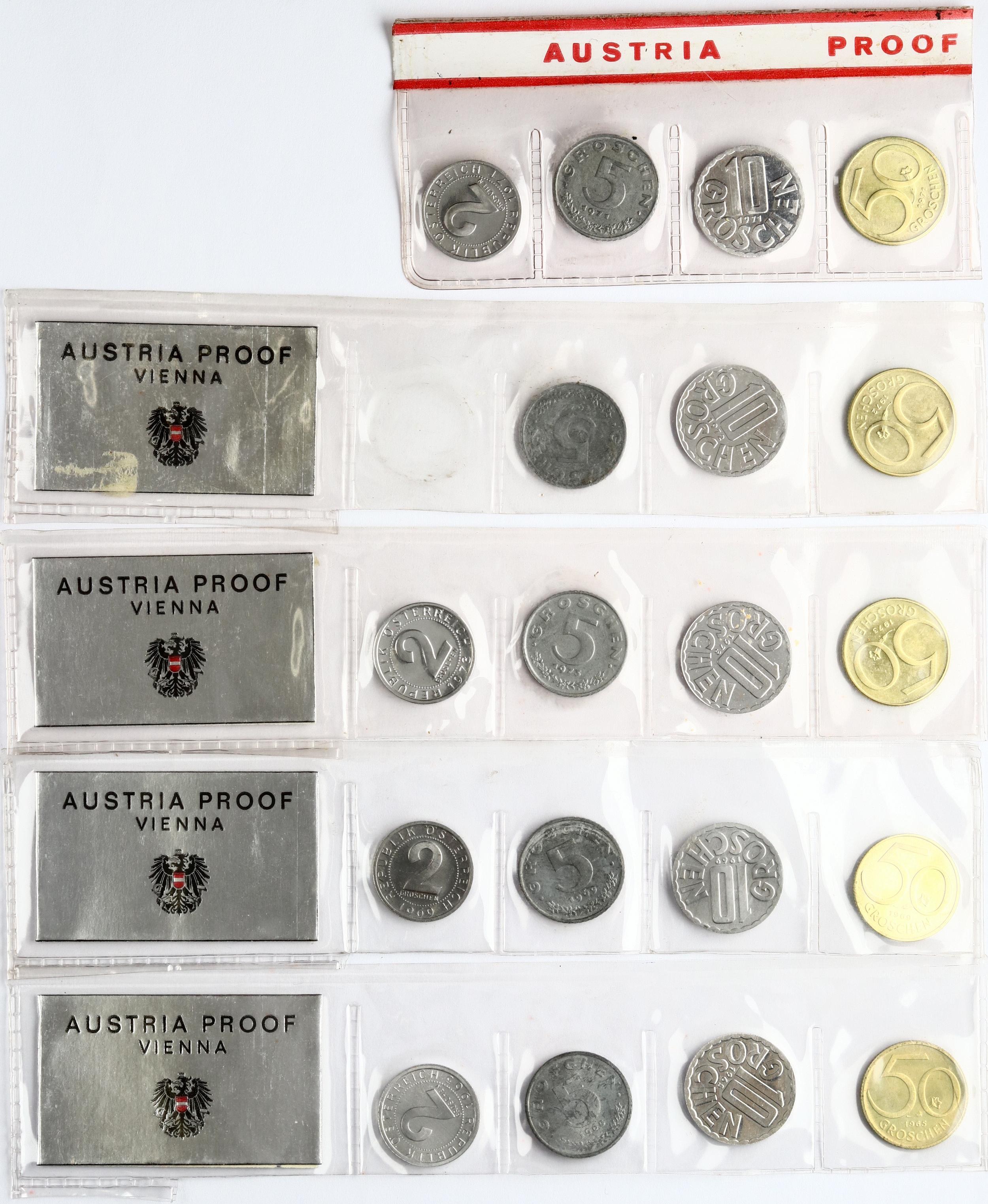 Austria 2 - 50 Groschen 1965-1973 Set Lot of 19 Coins - インターネットオークション /  オンライン入札 - 価格 - OneBid
