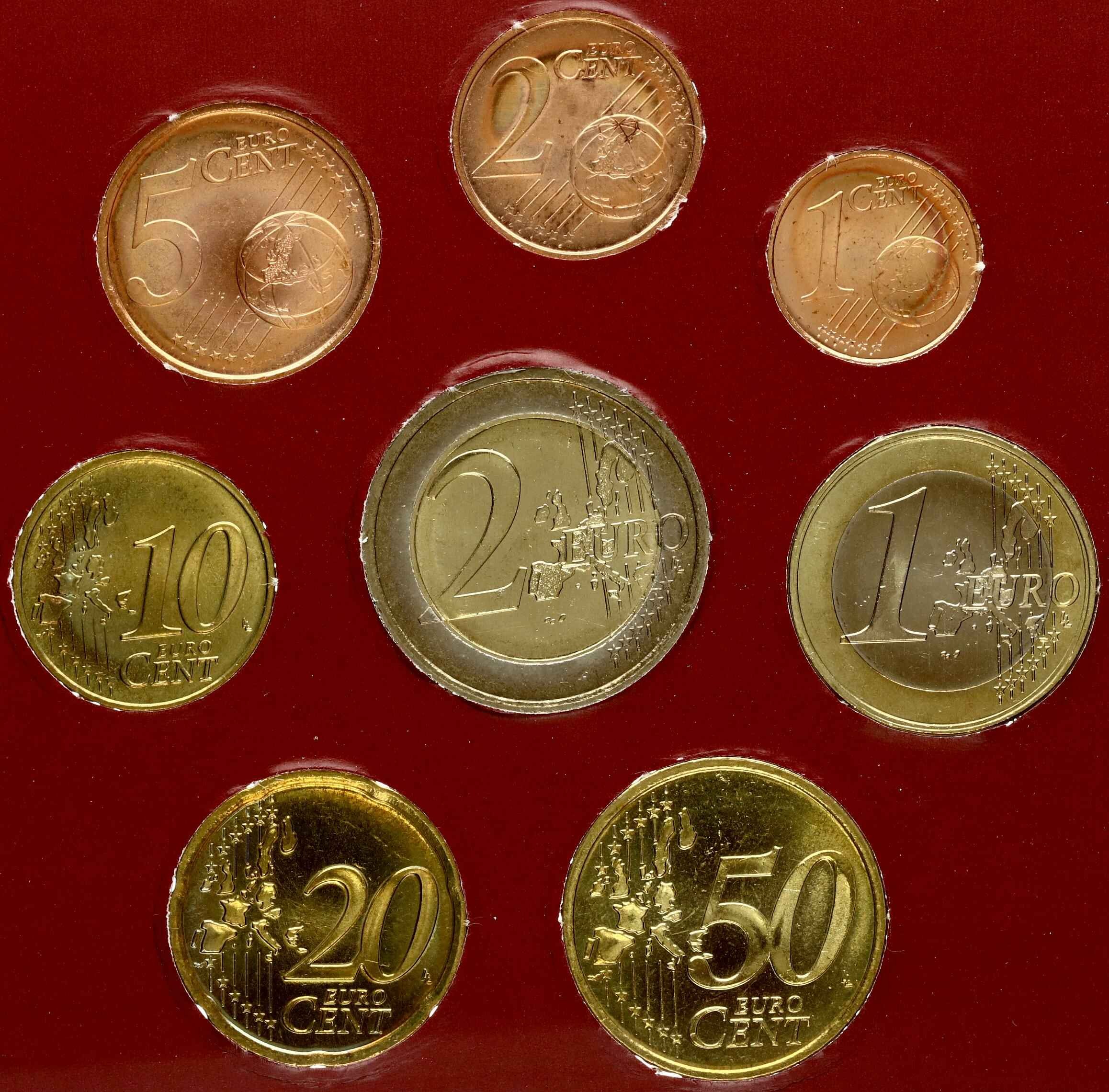 Ireland 1 Euro Cent 2 Euro 2002 SET 30 Years Ireland In The EU Lot Of 