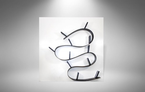 Pvc bookcase with fixed panels designed by Arad for Kartell., Bookworm Bookshelf
