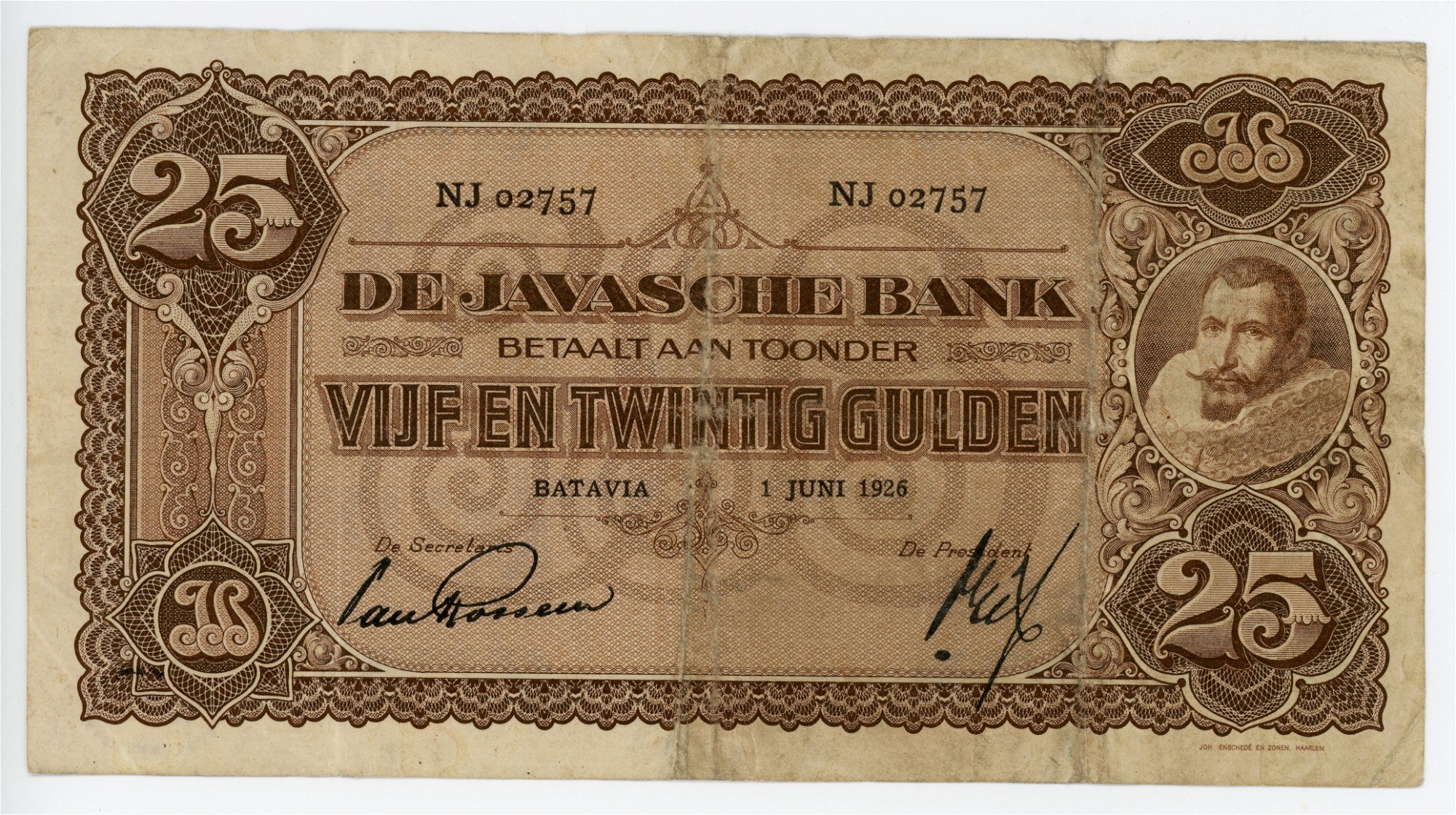 Netherlands Indies 25 Gulden 1926 - 網上拍賣/ 網上投標- 價格