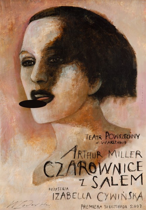 Czarownice z Salem, Teatr Powszechny w Warszawie, 2007 r. Plakat z autografem autora., Wiktor Sadowski