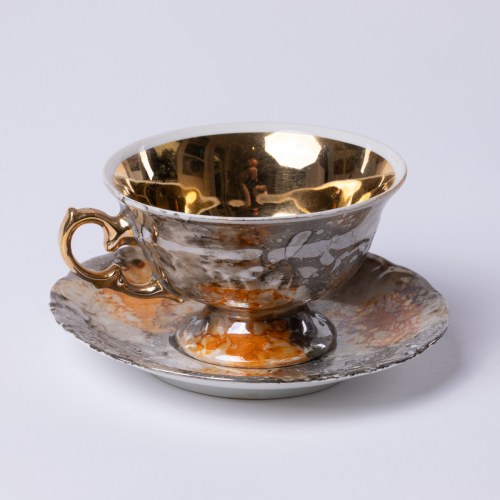 Filiżanka ze spodeczkiem, lata 60./70. XX w., Porcelana „Wałbrzych” (dawniej Tielsch)