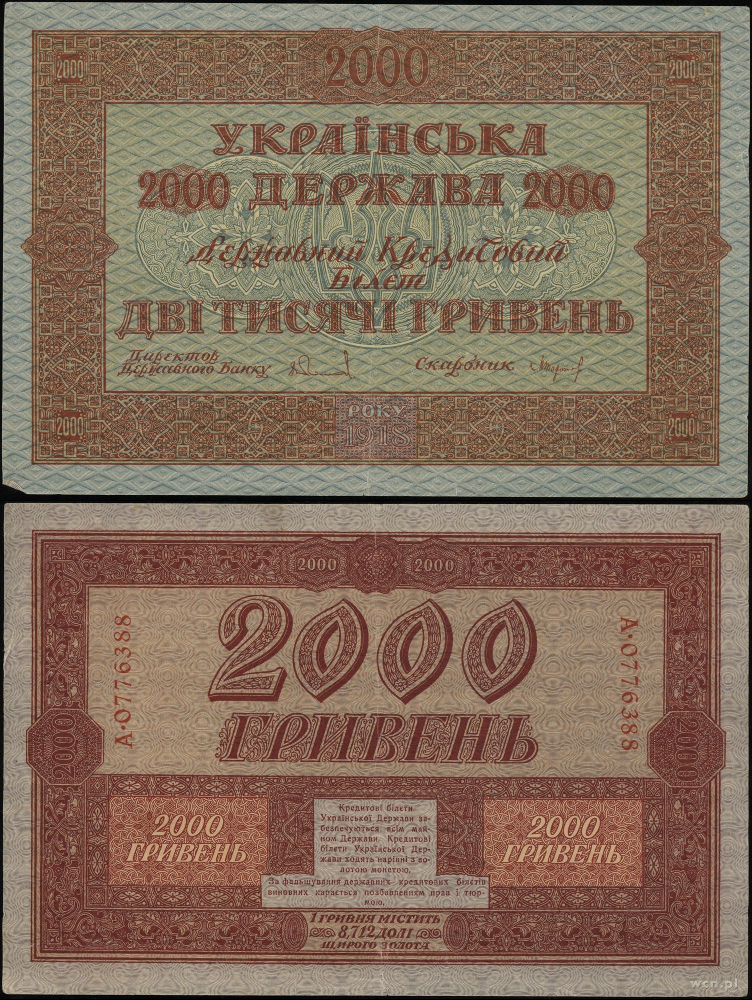 2000 гривен в рублях. Банкноты УНР 1918 года. 2000 Гривен банкнота. Украинская купюра 1918 года. 2000 Грн купюра.