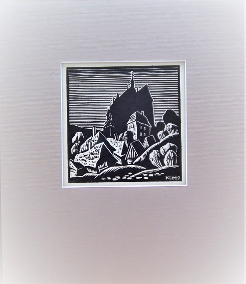 Widoki Kazimierza Dolnego-Kościół farny w perspektywie żabiej,1929, Kazimierz Wiszniewski