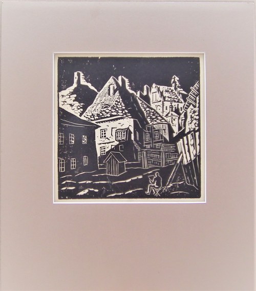 Widoki Kazimierza Dolnego-Artysta ze szkicownikiem,1929, Kazimierz Wiszniewski