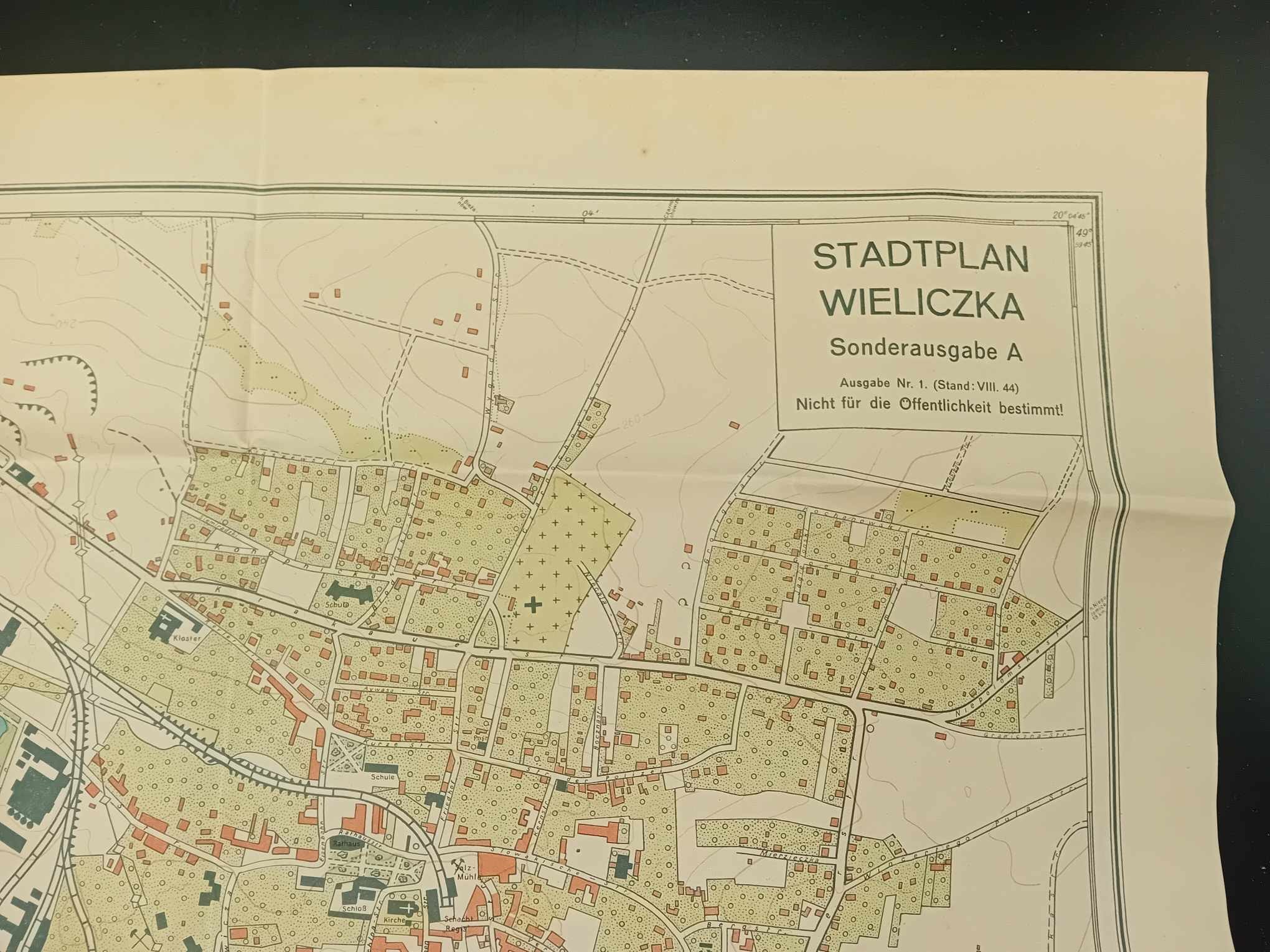 Německá Mapa Stadtplan Wieliczka Internetová Aukce Licitace Online Cena Onebid 3480