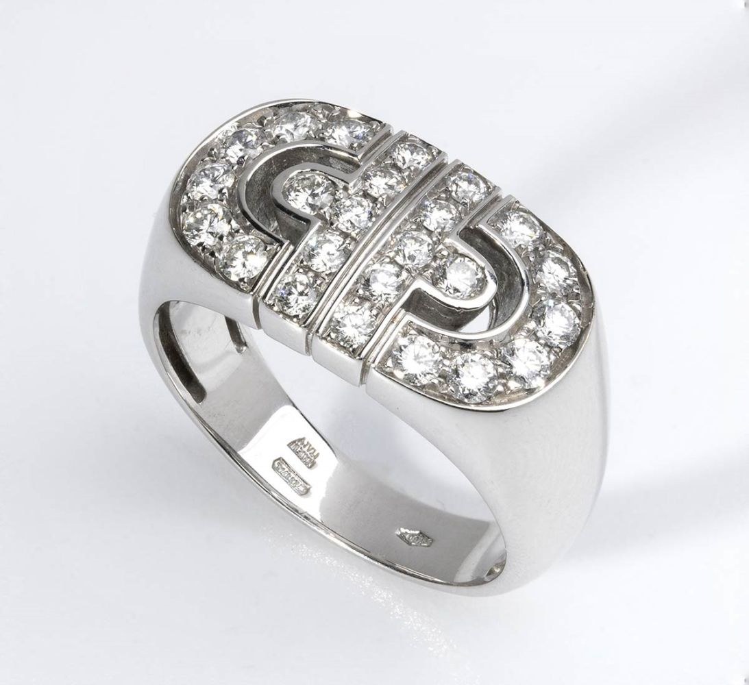 BULGARI, Parentesi collection: gold diamond band ring Online