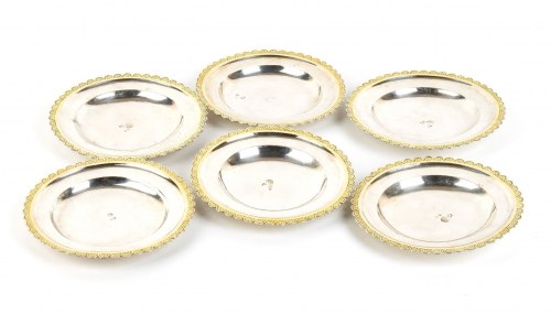 1838-1872, Six Silver Small Dishes - Catania