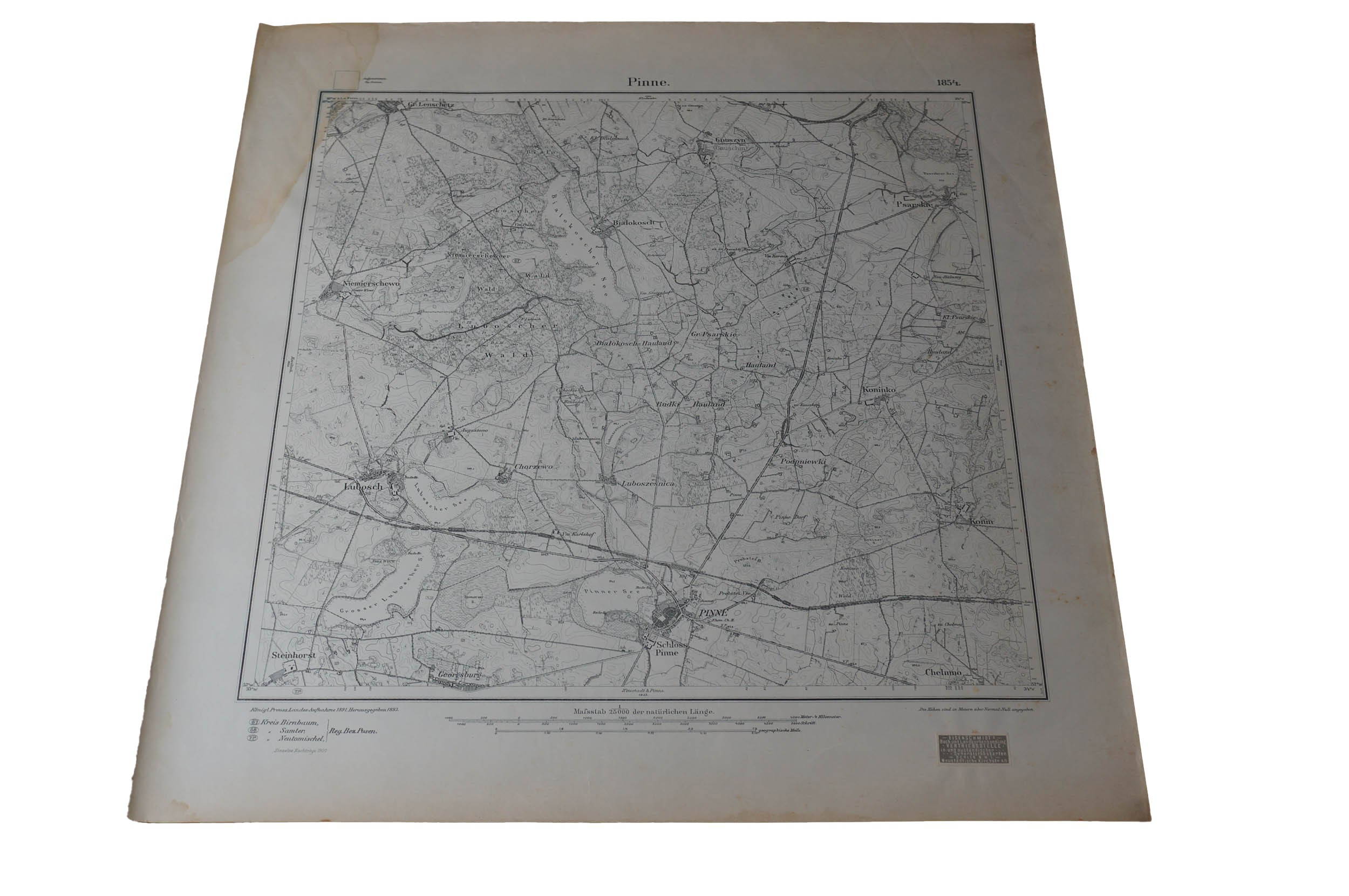 PNIEWY Pinne Mapa Mierka 1 25 000 F 56 5 X 60 Cm Na Z klade pniewy-pinne-mapa-mierka-1-25-000-f-56-5-x-60-cm-na-z-klade