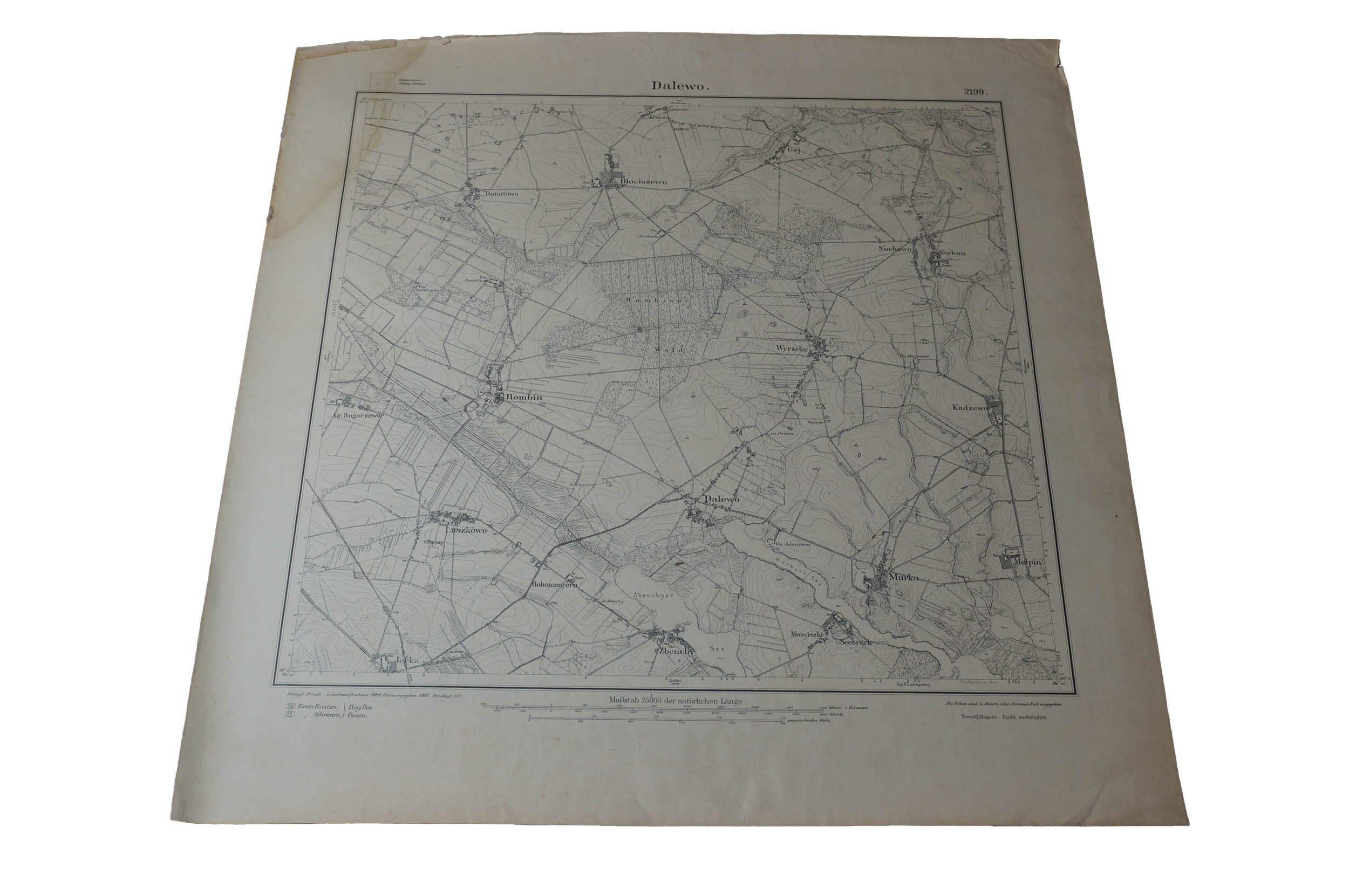 DALEWO , map, scale 1: 25,000, f. 56.5 x 60cm, based on map of 1888 ...