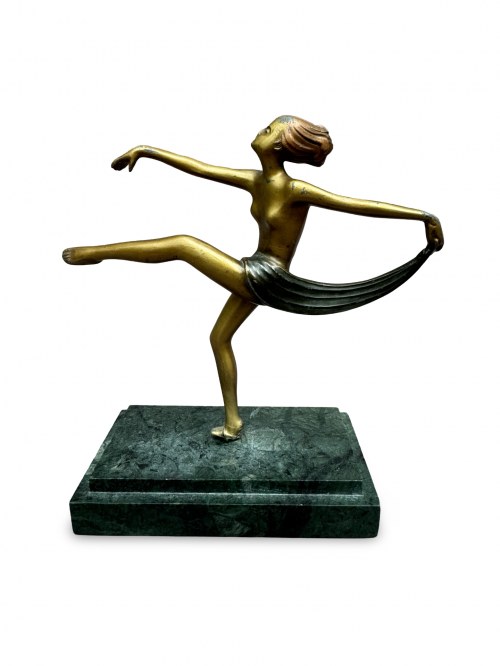 w stylu projektów Josef Lorenzla. Europa, lata 20/30 XXw., Figurka Tancerka