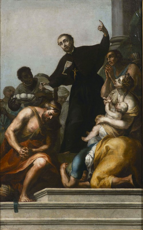 Święty Franciszek Ksawery podczas chrztu, Włoski malarz z końca XVII
