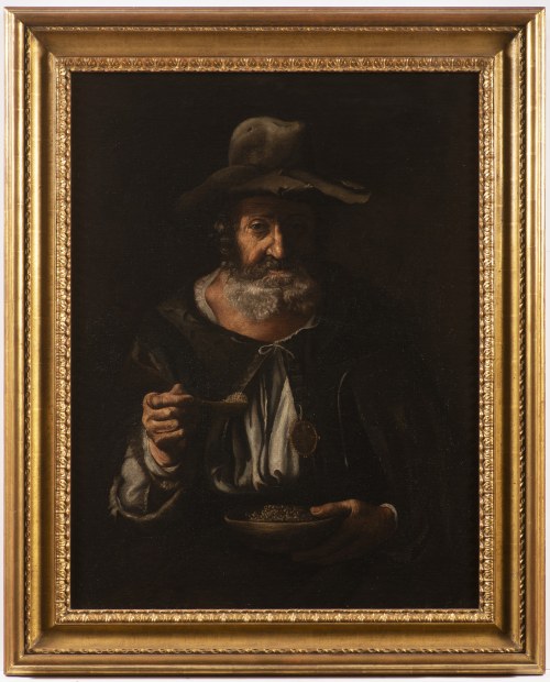 Portret rolnika z fasolą, Pietro Bellotti