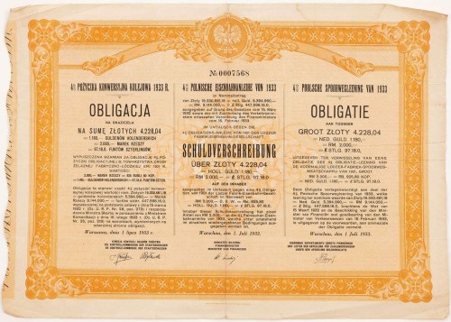 04 zł, 1933, Obligacja Na 4228
