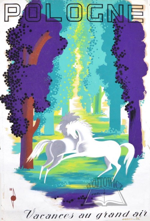 (Projekt plakatu). Pologne. Vacances au grand air., Tadeusz Gronowski