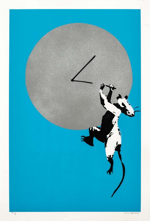 Banksy. Clock Rat F/Blue, 2019, Not Banksy