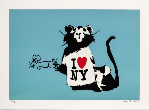 Banksy. I Love New York Turquoise, 2019, Not Banksy