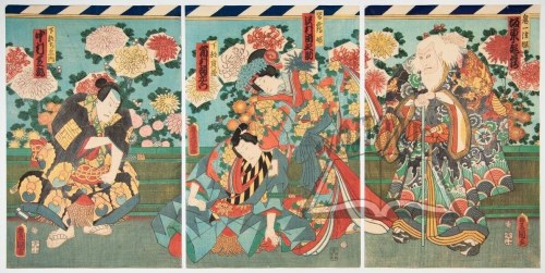 Scena z Teatru Kabuki., Utagawa Kunisada