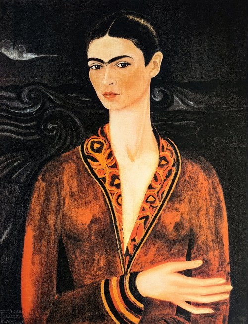 Autoportret w aksamitnej sukni, Frida Kahlo