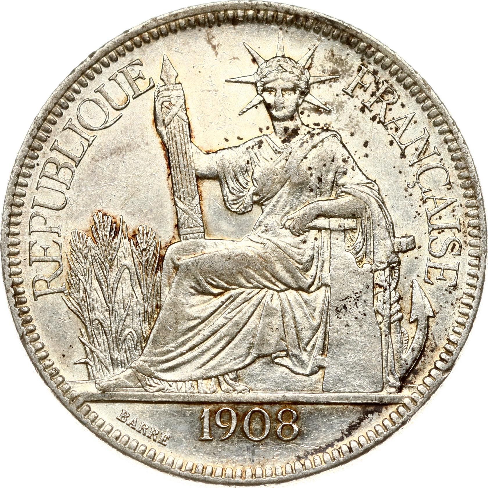 French Indochina 1 Piastre 1908 A - Online auction / Online