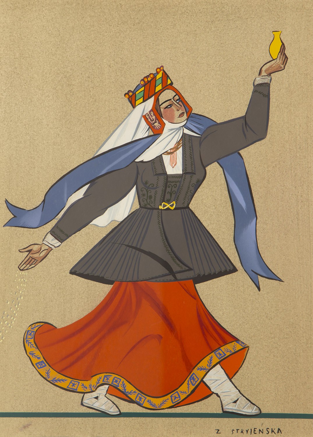 Zofia Stryjeńska (1891 Kraków 1976 Genf), Chłopka z Wileńszczyzny