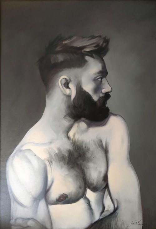 Portret mężczyzny z brodą, 2018 r., Jakub Godziszewski