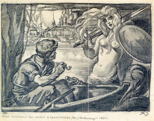 Wisła - projekt ilustracji, 1921 r., Zygmunt Kamiński