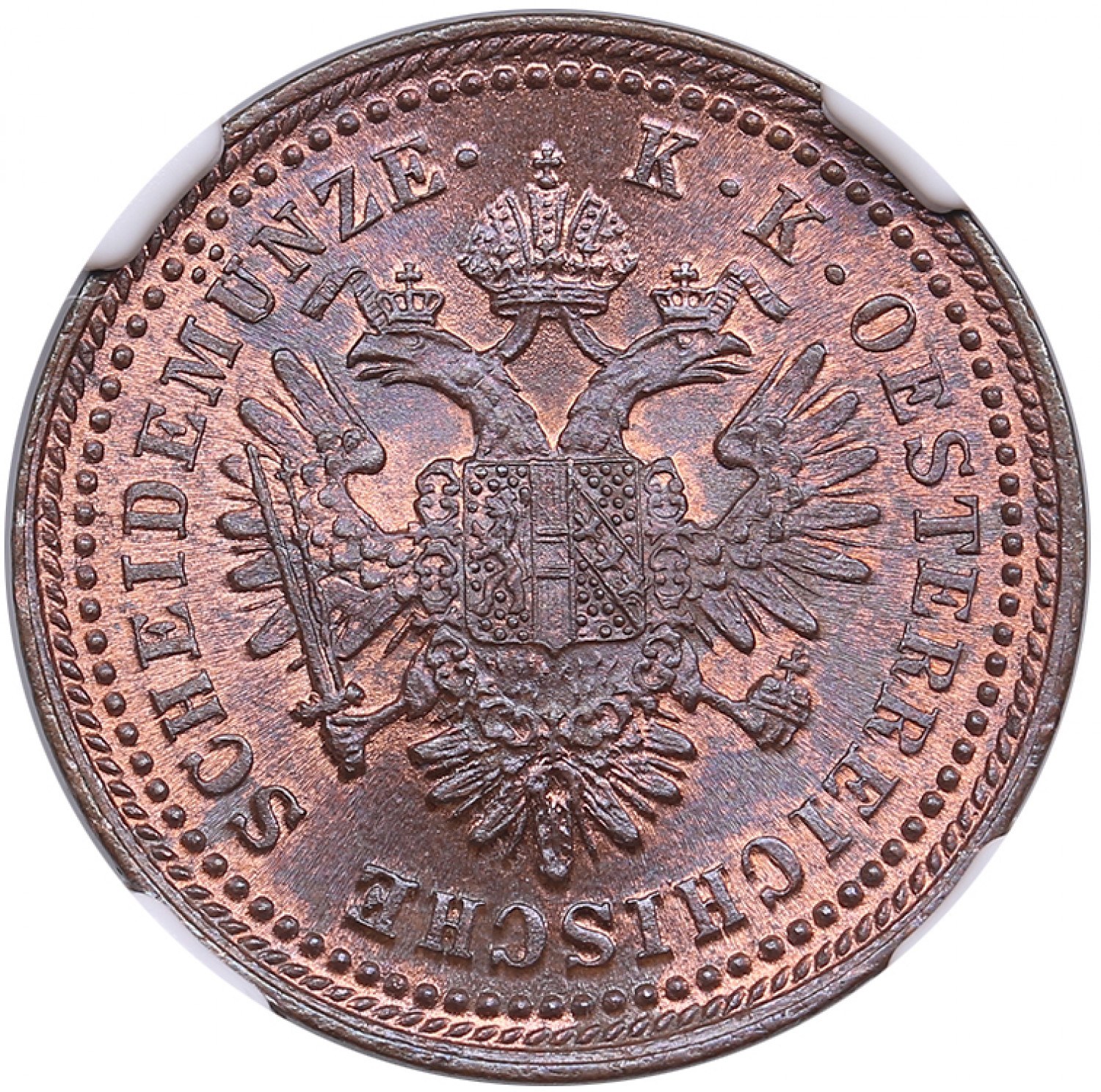 Austria 1 Kreuzer 1851 A - NGC MS 64 RB - Online auction / Online