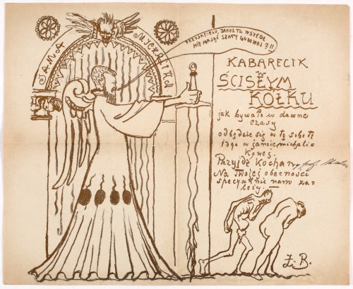 [Teodor Axentowicz] Zaproszenie do kabaretu Zielony balonik, ok. 1910, Stanisław Szreniawa-Rzecki