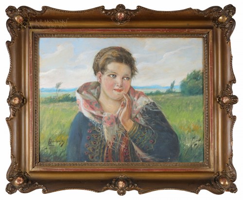 "Portret dziewczyny w stroju ludowym", Kasper Żelechowski